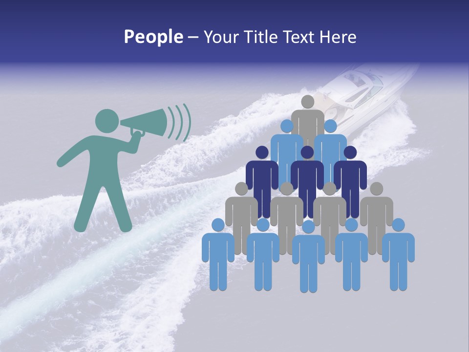 Fast Motor Boat With Splash And Wake PowerPoint Template