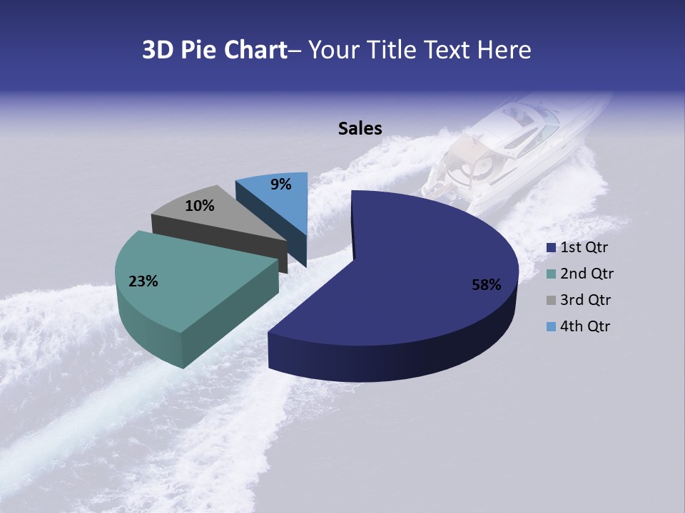 Fast Motor Boat With Splash And Wake PowerPoint Template