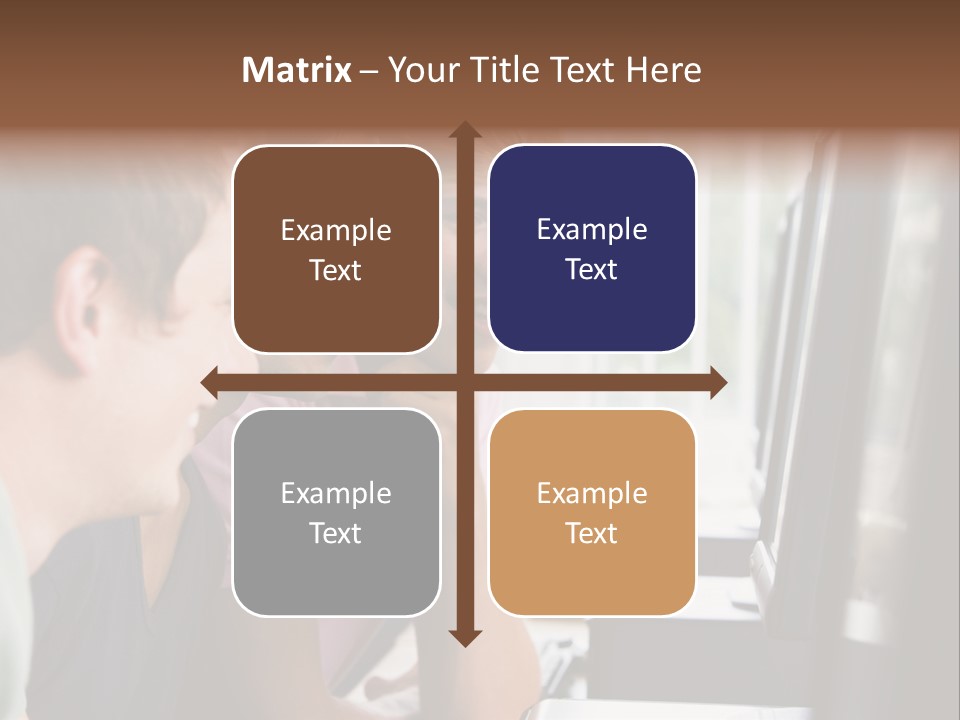 Male College Students In A Computer Lab PowerPoint Template