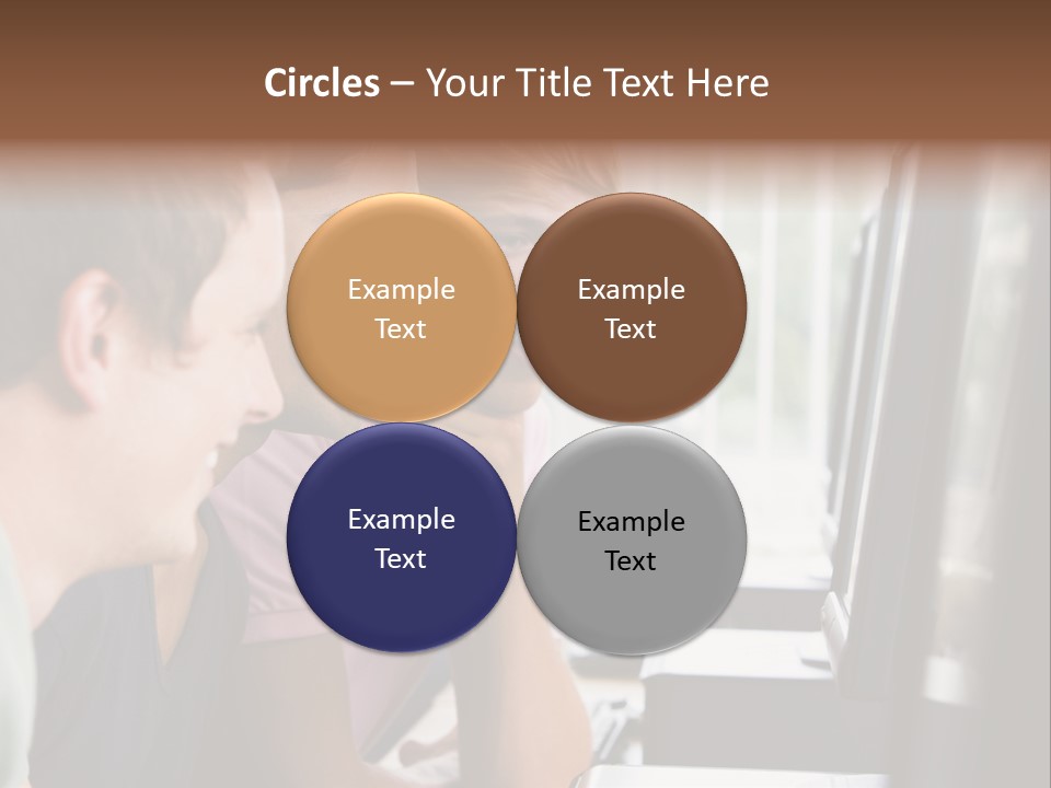 Male College Students In A Computer Lab PowerPoint Template