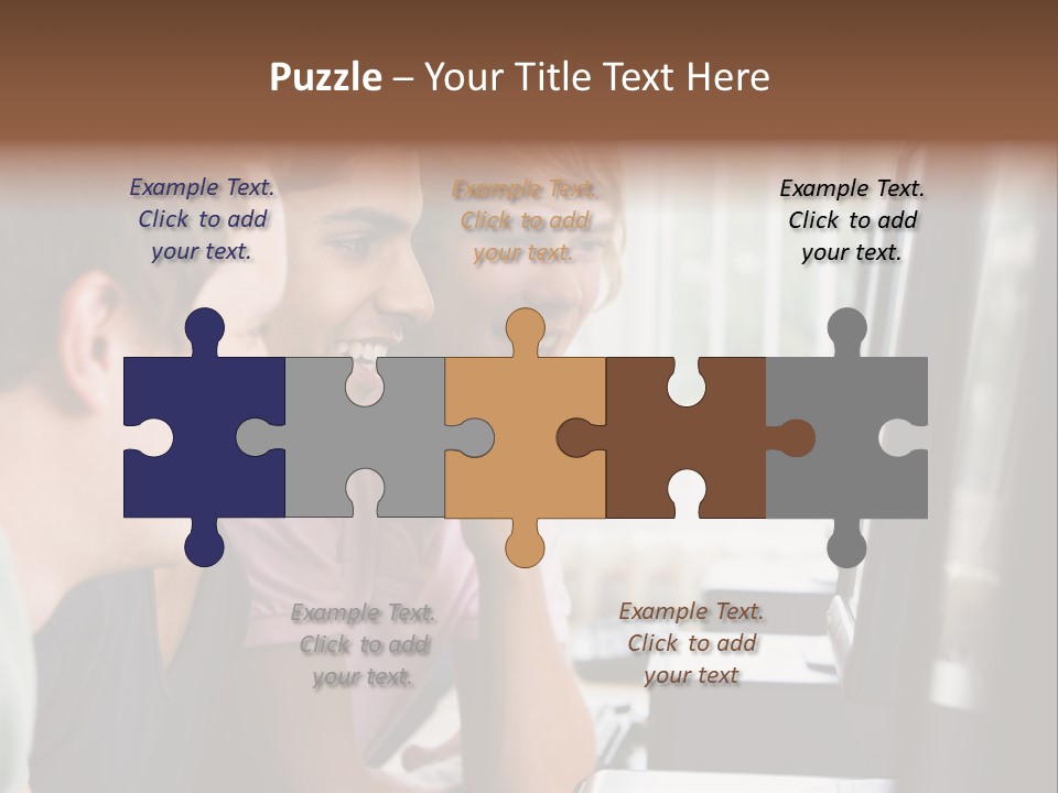 Male College Students In A Computer Lab PowerPoint Template