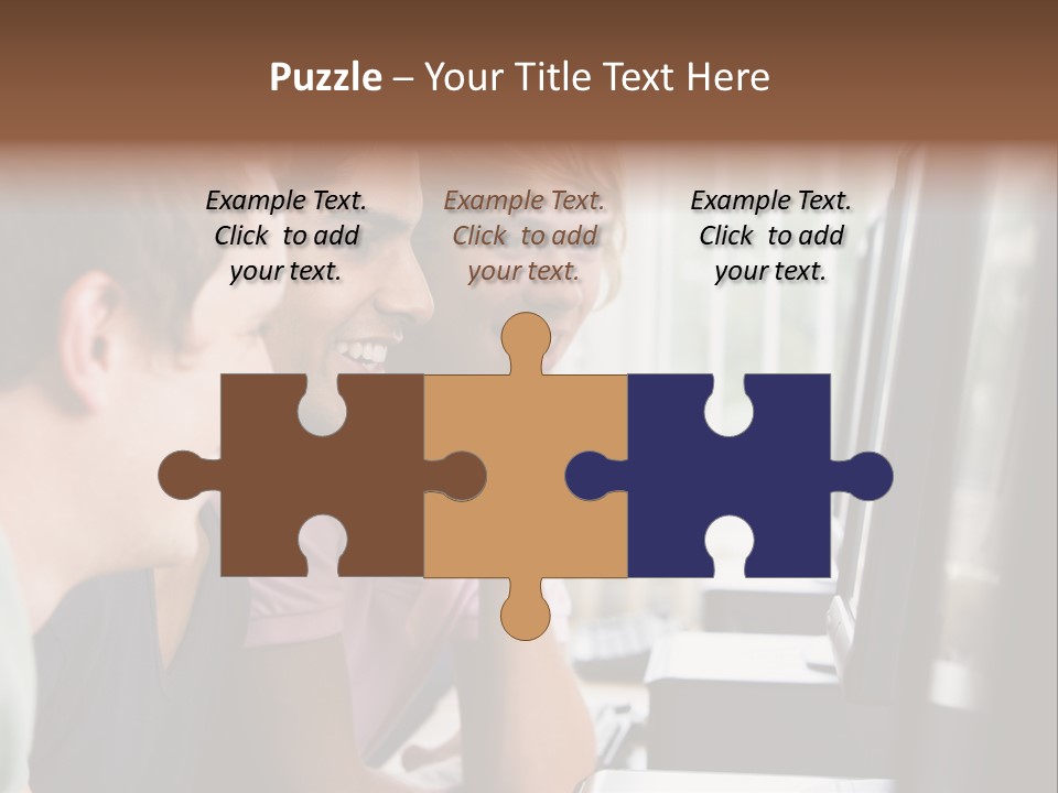 Male College Students In A Computer Lab PowerPoint Template