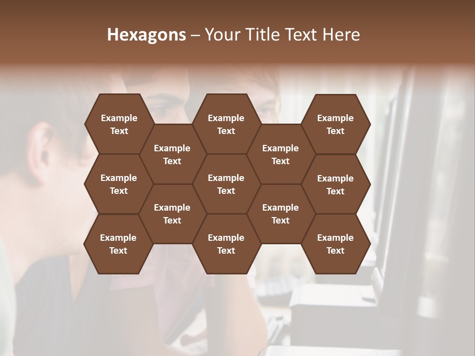 Male College Students In A Computer Lab PowerPoint Template