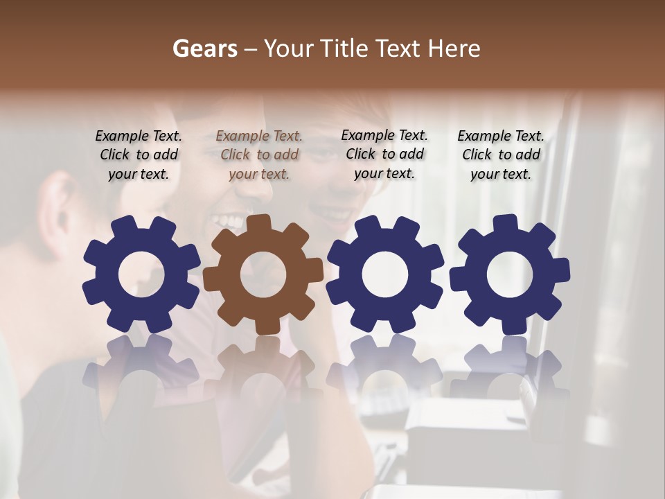 Male College Students In A Computer Lab PowerPoint Template