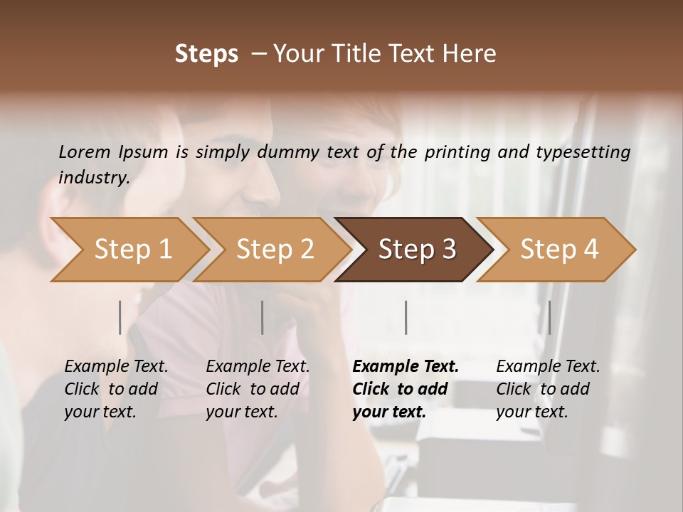 Male College Students In A Computer Lab PowerPoint Template