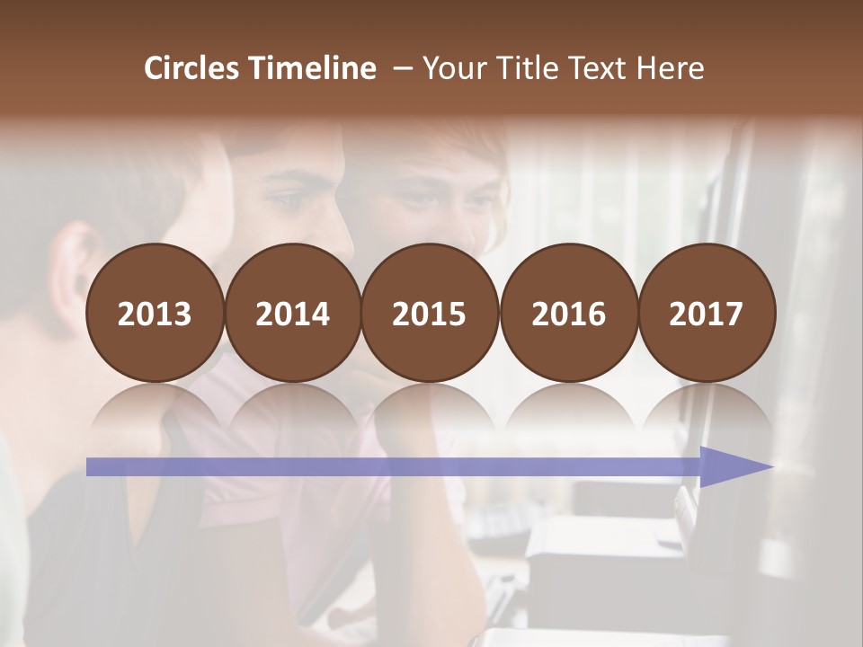 Male College Students In A Computer Lab PowerPoint Template