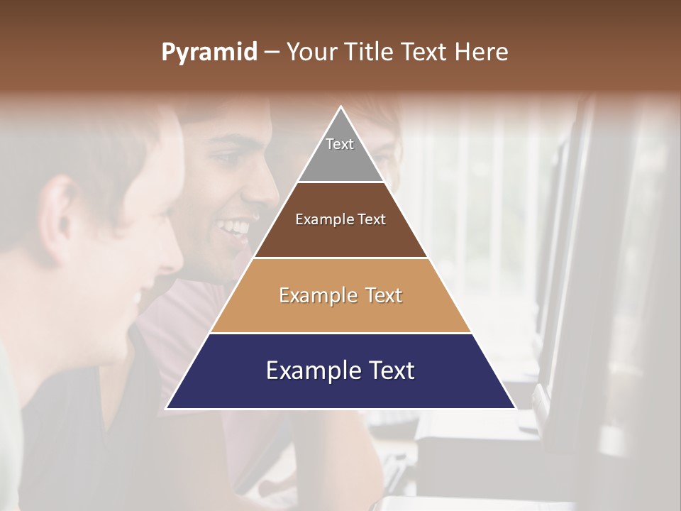 Male College Students In A Computer Lab PowerPoint Template