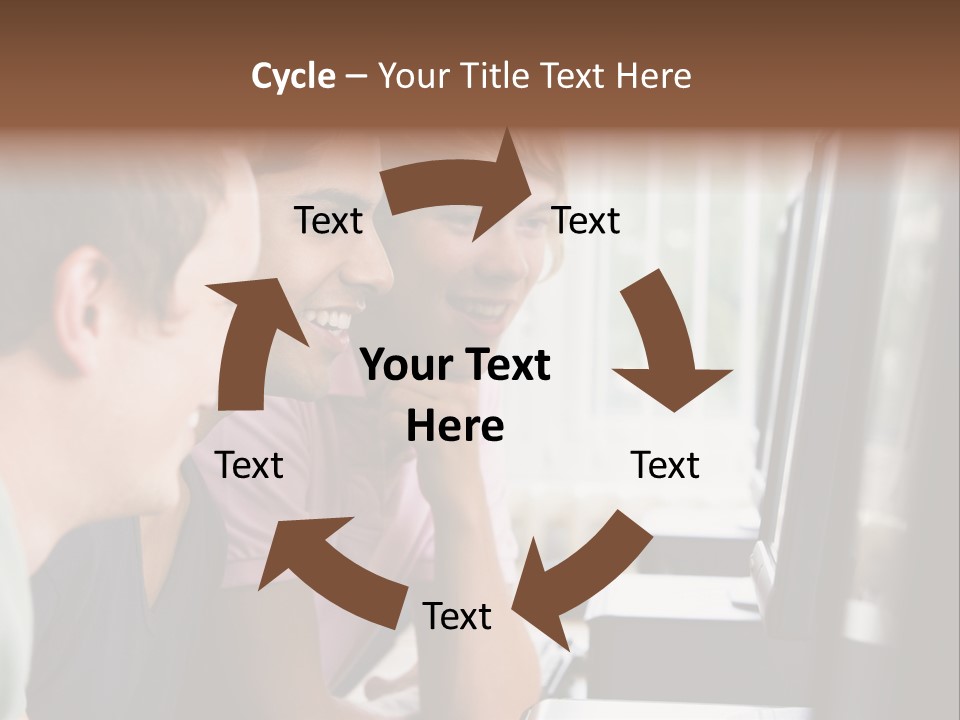 Male College Students In A Computer Lab PowerPoint Template