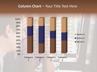 Male College Students In A Computer Lab PowerPoint Template