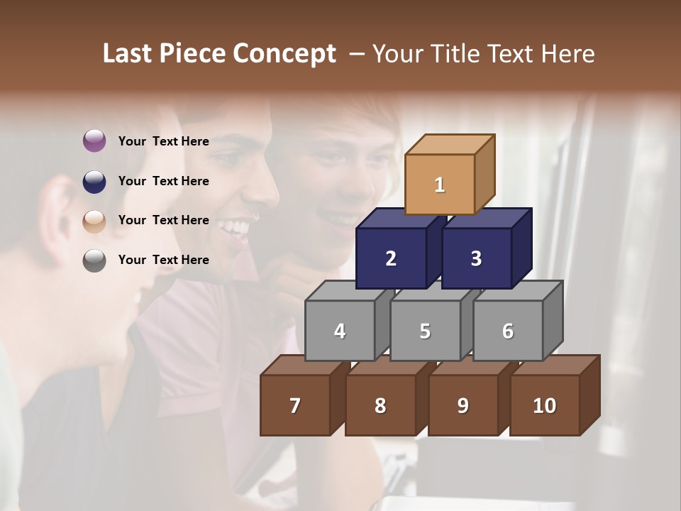 Male College Students In A Computer Lab PowerPoint Template