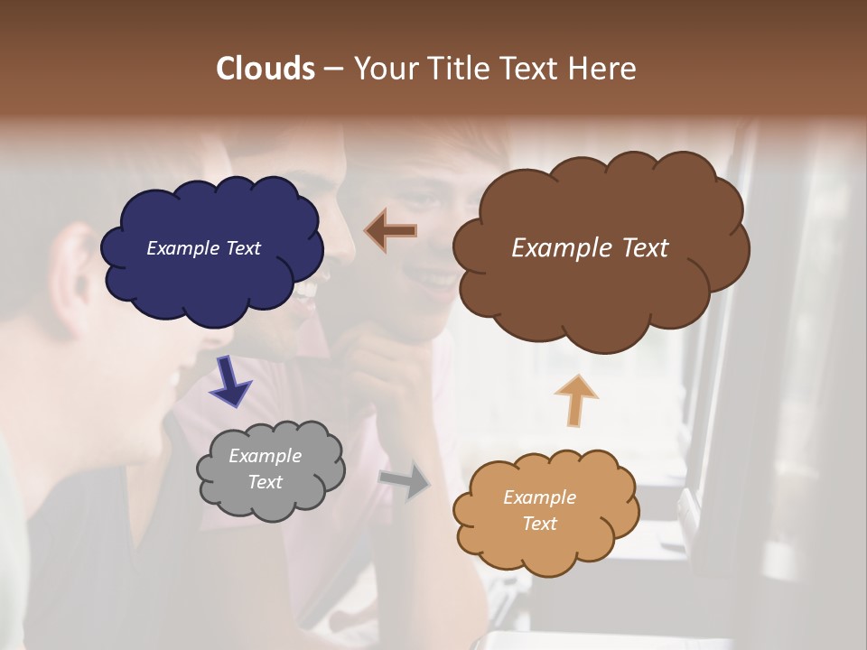 Male College Students In A Computer Lab PowerPoint Template