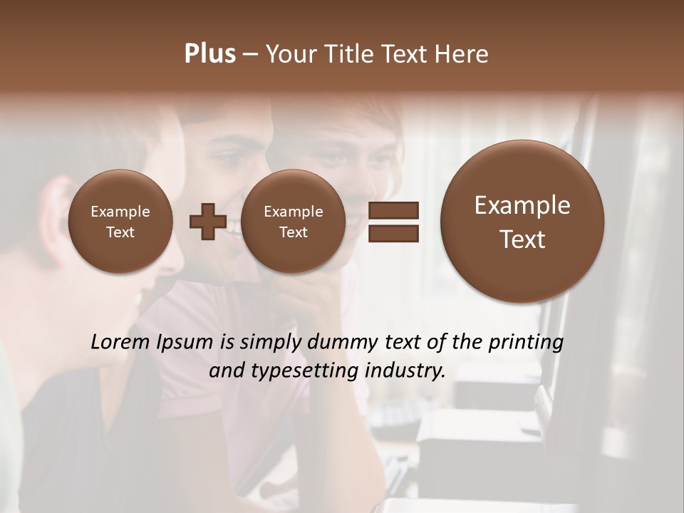Male College Students In A Computer Lab PowerPoint Template