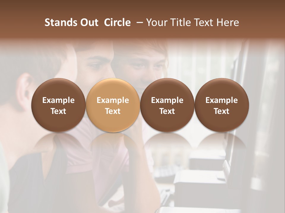 Male College Students In A Computer Lab PowerPoint Template