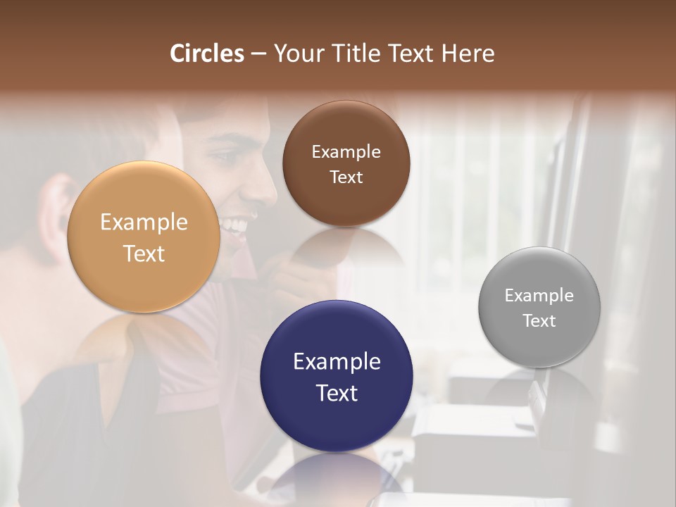 Male College Students In A Computer Lab PowerPoint Template