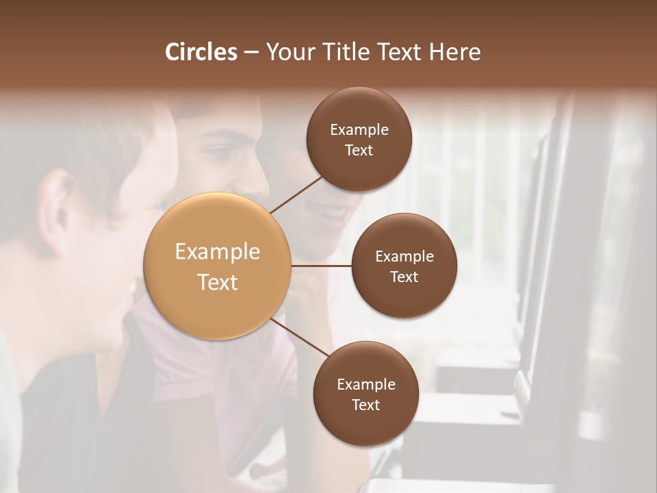 Male College Students In A Computer Lab PowerPoint Template