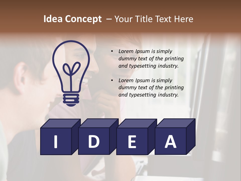 Male College Students In A Computer Lab PowerPoint Template