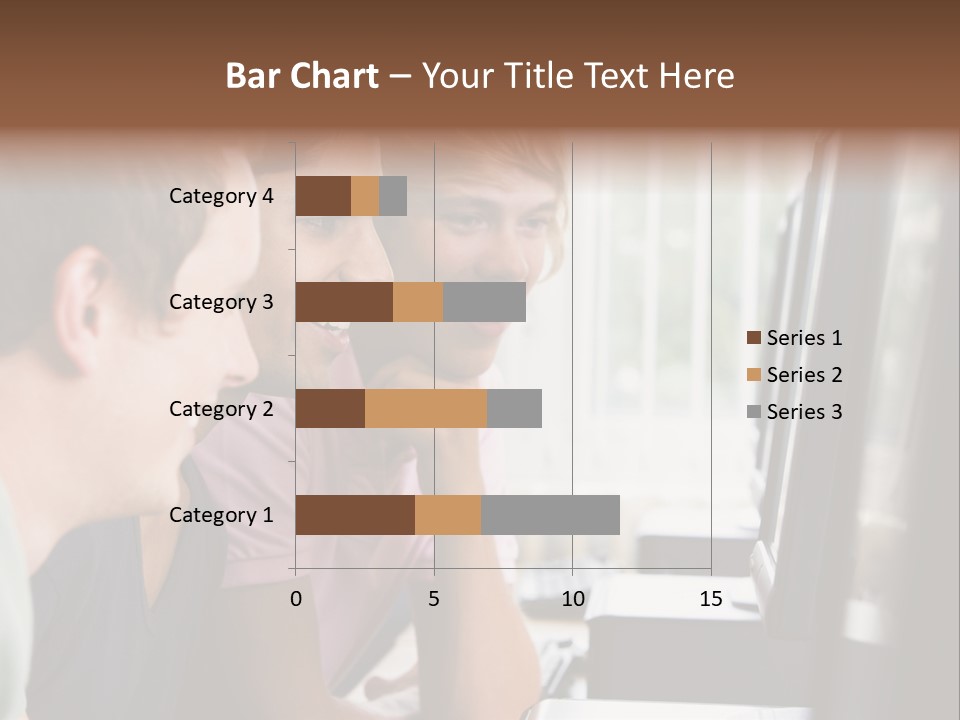 Male College Students In A Computer Lab PowerPoint Template