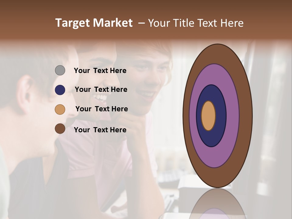 Male College Students In A Computer Lab PowerPoint Template