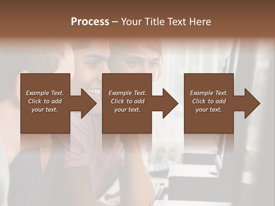 Male College Students In A Computer Lab PowerPoint Template