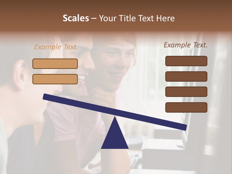 Male College Students In A Computer Lab PowerPoint Template
