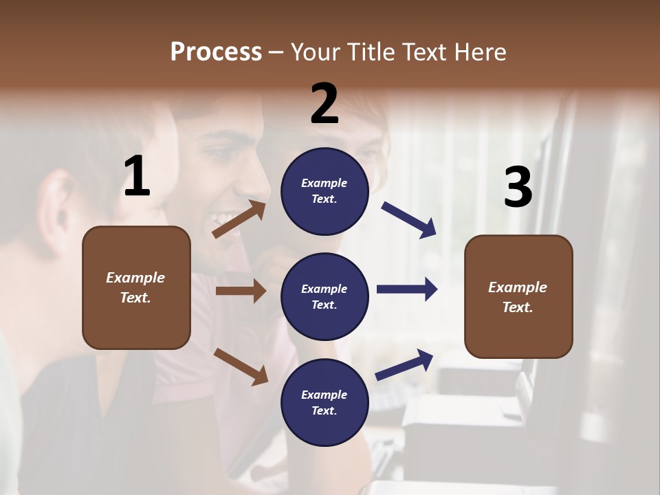 Male College Students In A Computer Lab PowerPoint Template