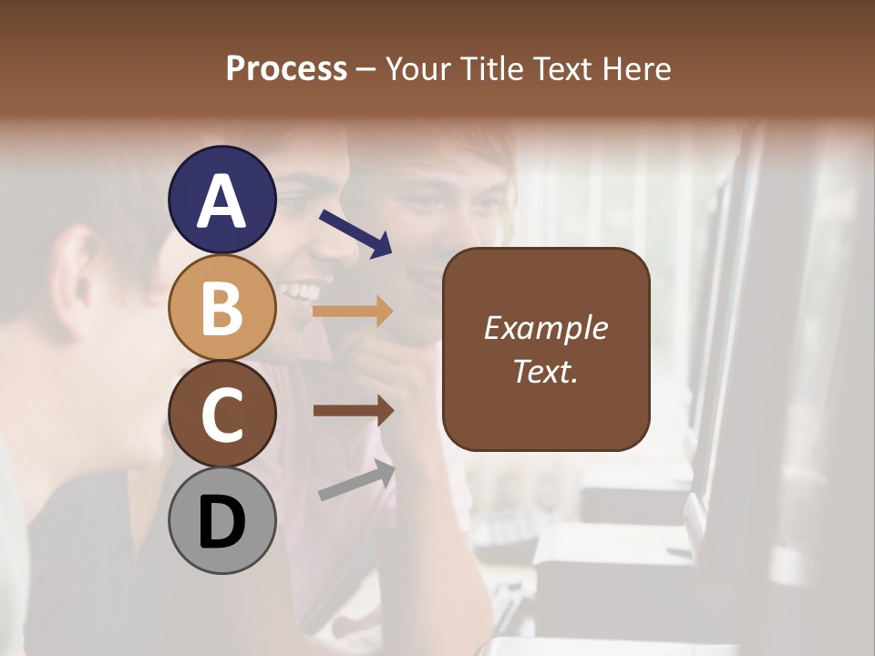 Male College Students In A Computer Lab PowerPoint Template