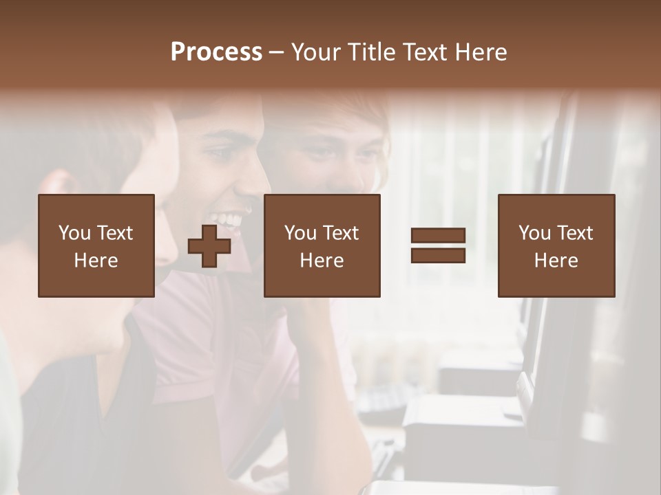 Male College Students In A Computer Lab PowerPoint Template