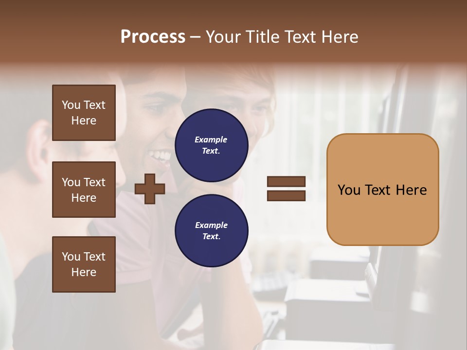 Male College Students In A Computer Lab PowerPoint Template