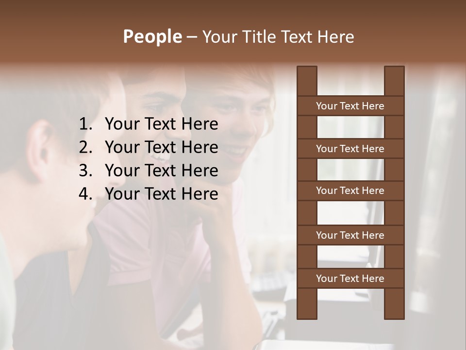 Male College Students In A Computer Lab PowerPoint Template
