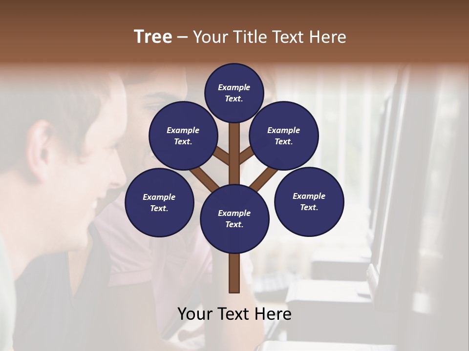 Male College Students In A Computer Lab PowerPoint Template