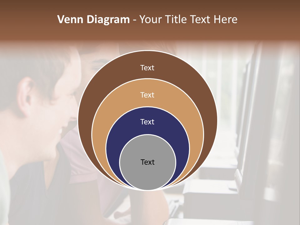 Male College Students In A Computer Lab PowerPoint Template