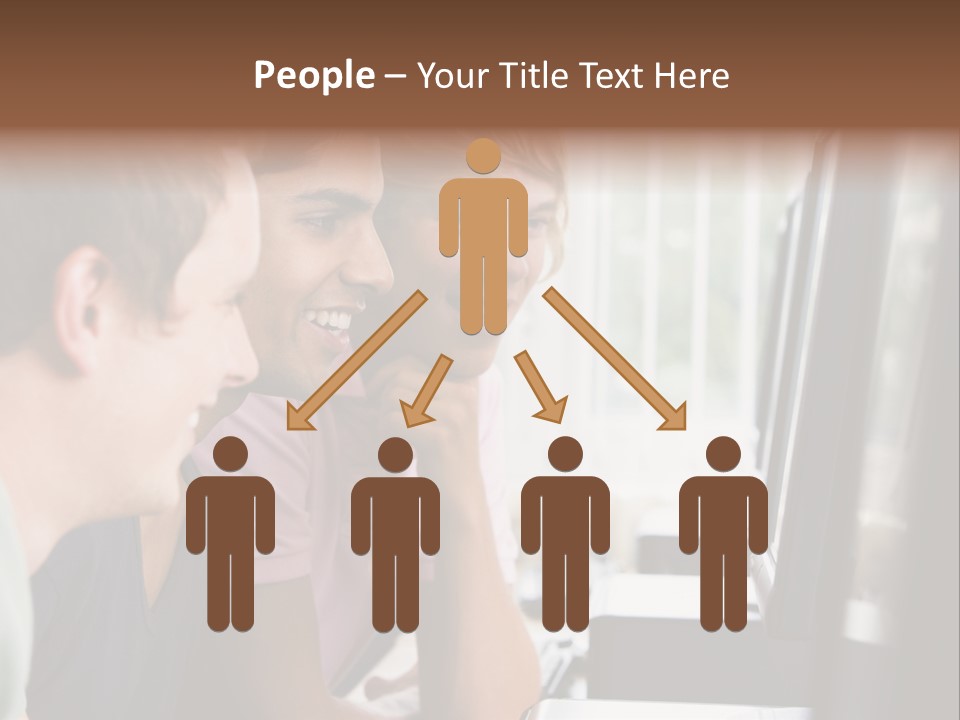 Male College Students In A Computer Lab PowerPoint Template