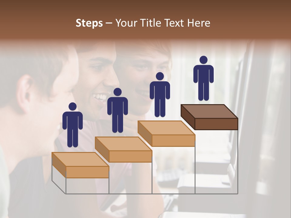 Male College Students In A Computer Lab PowerPoint Template