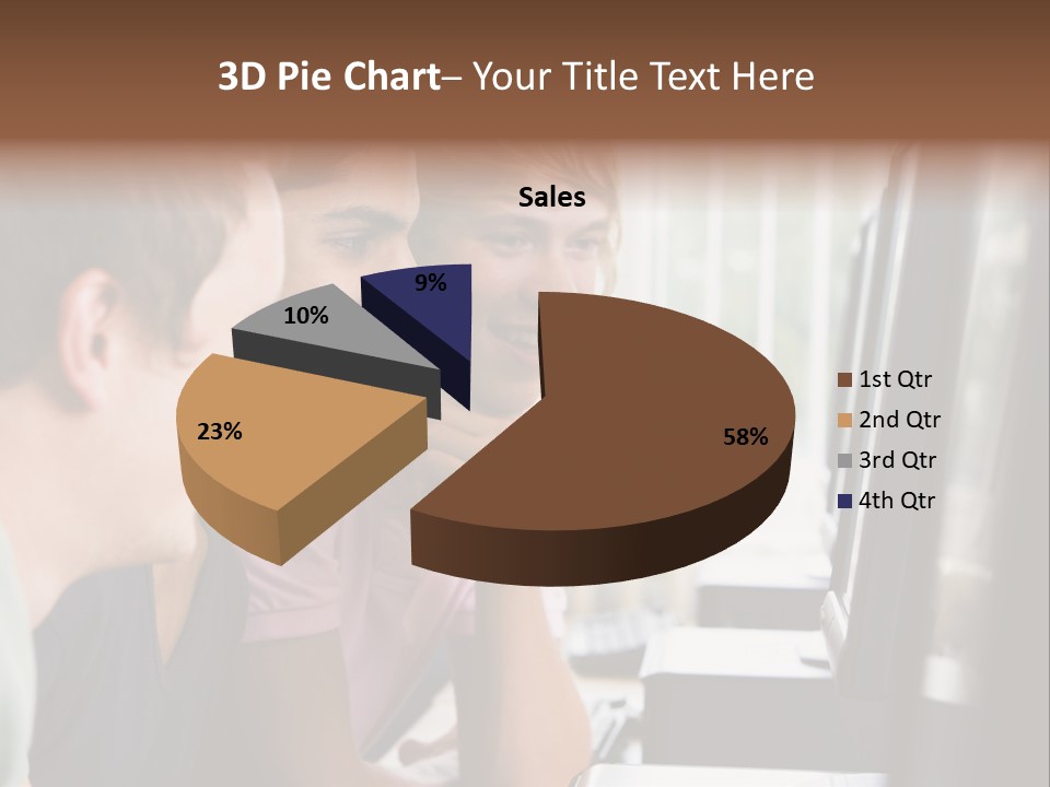 Male College Students In A Computer Lab PowerPoint Template