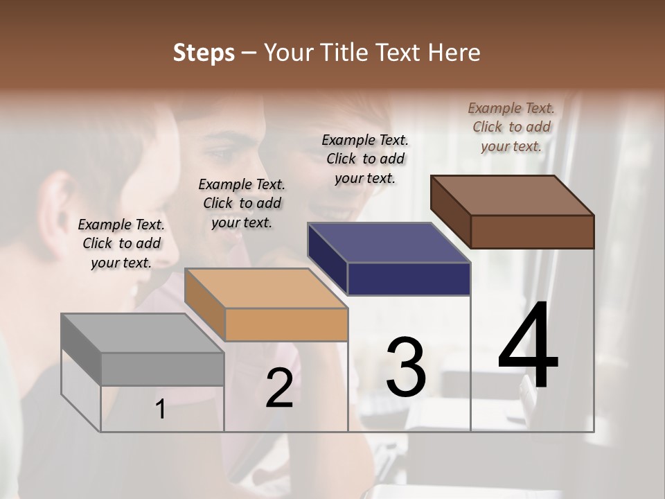 Male College Students In A Computer Lab PowerPoint Template