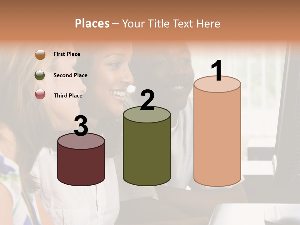 College Students In A Computer Lab PowerPoint Template