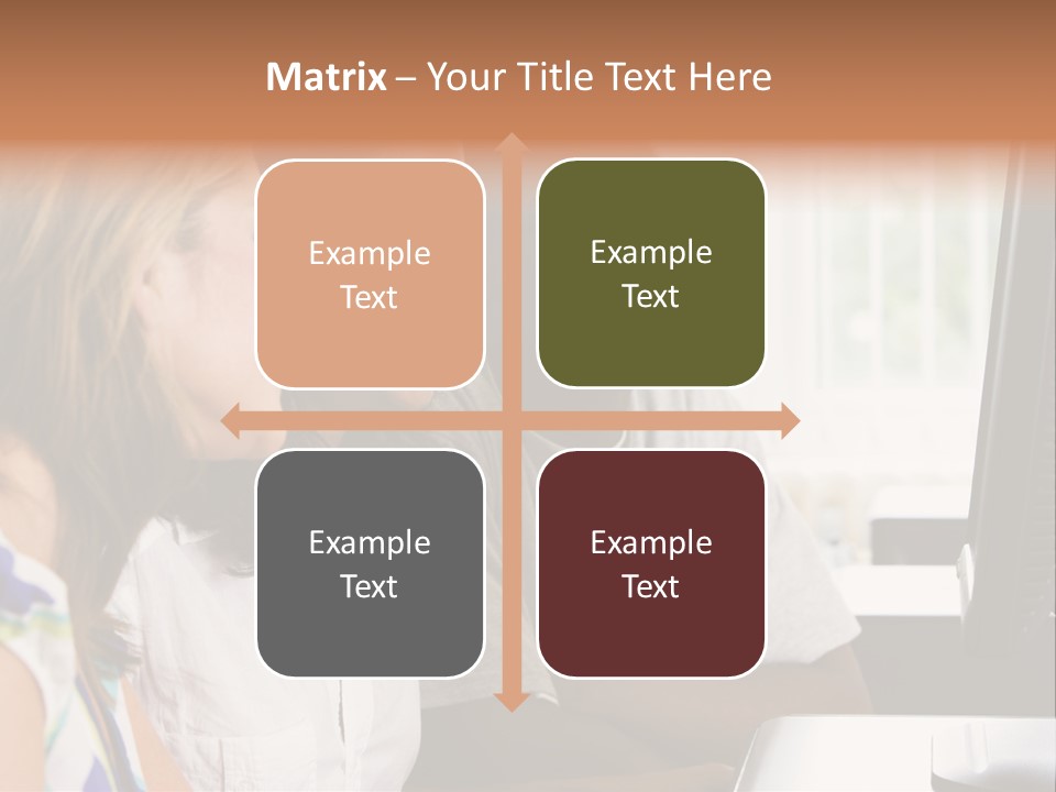 College Students In A Computer Lab PowerPoint Template