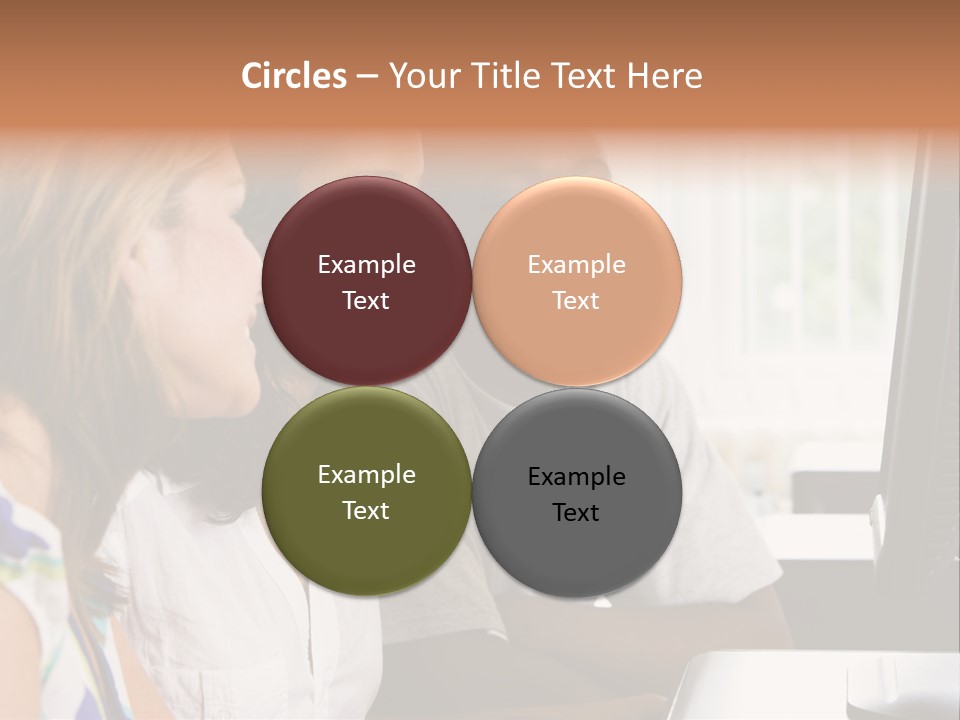 College Students In A Computer Lab PowerPoint Template