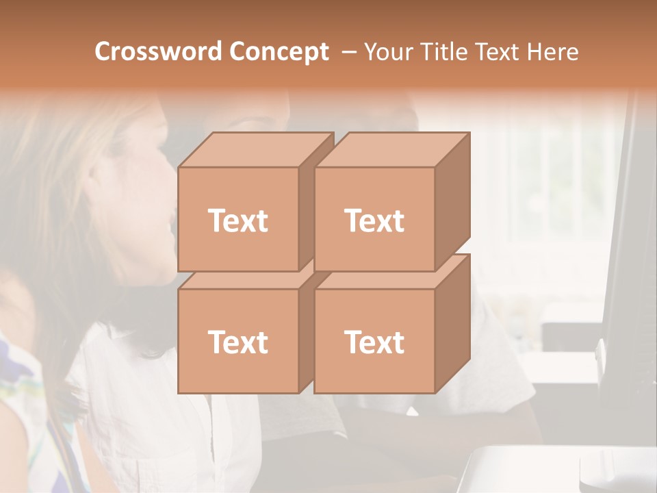 College Students In A Computer Lab PowerPoint Template
