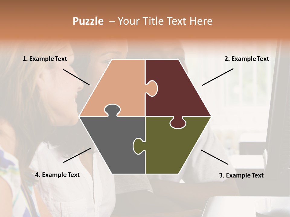 College Students In A Computer Lab PowerPoint Template