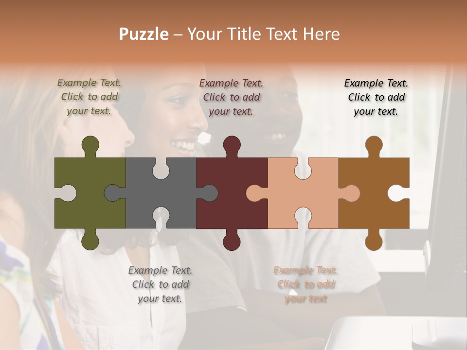 College Students In A Computer Lab PowerPoint Template