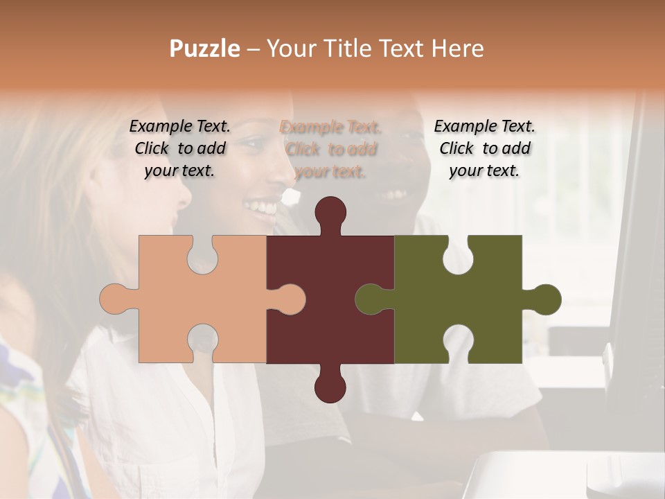 College Students In A Computer Lab PowerPoint Template