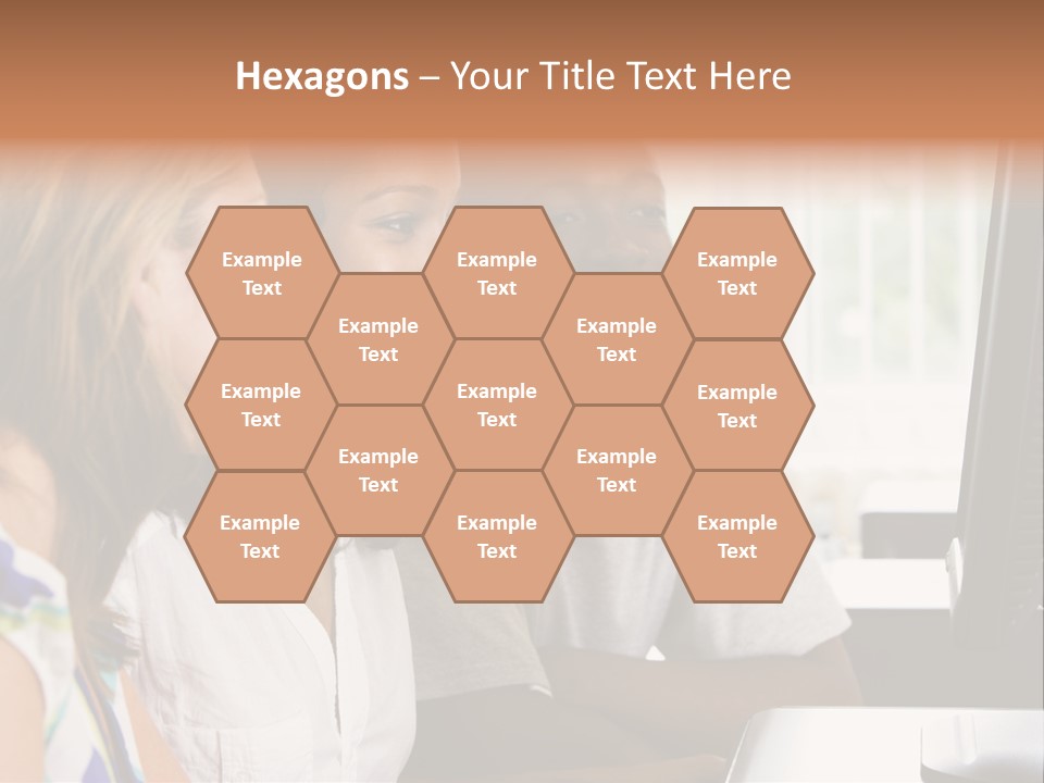 College Students In A Computer Lab PowerPoint Template