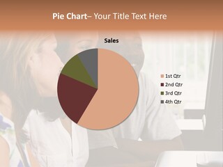 College Students In A Computer Lab PowerPoint Template