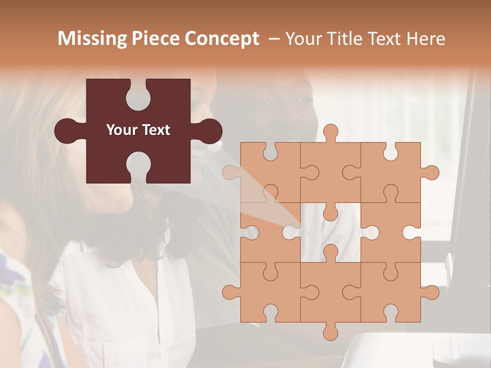 College Students In A Computer Lab PowerPoint Template