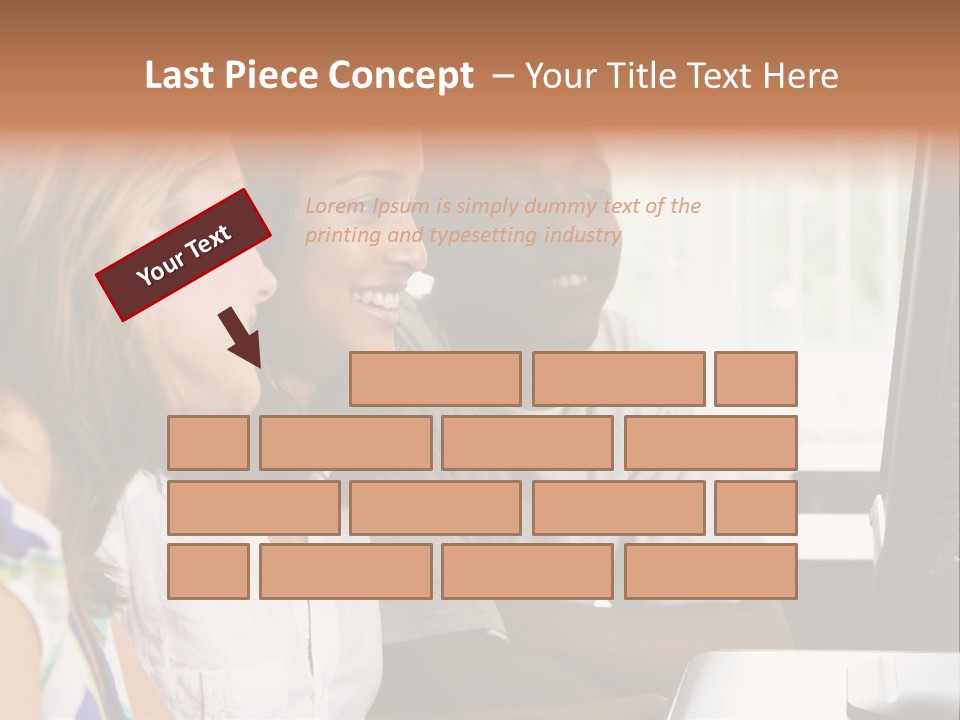 College Students In A Computer Lab PowerPoint Template