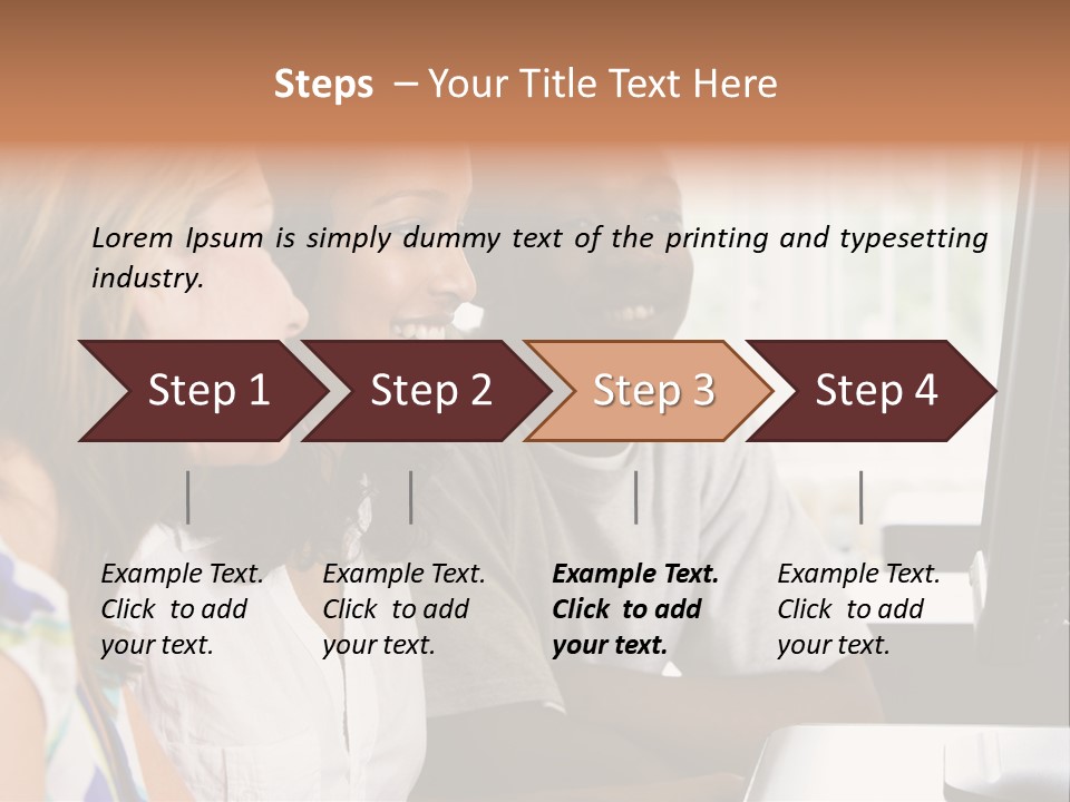 College Students In A Computer Lab PowerPoint Template