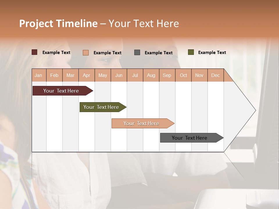 College Students In A Computer Lab PowerPoint Template