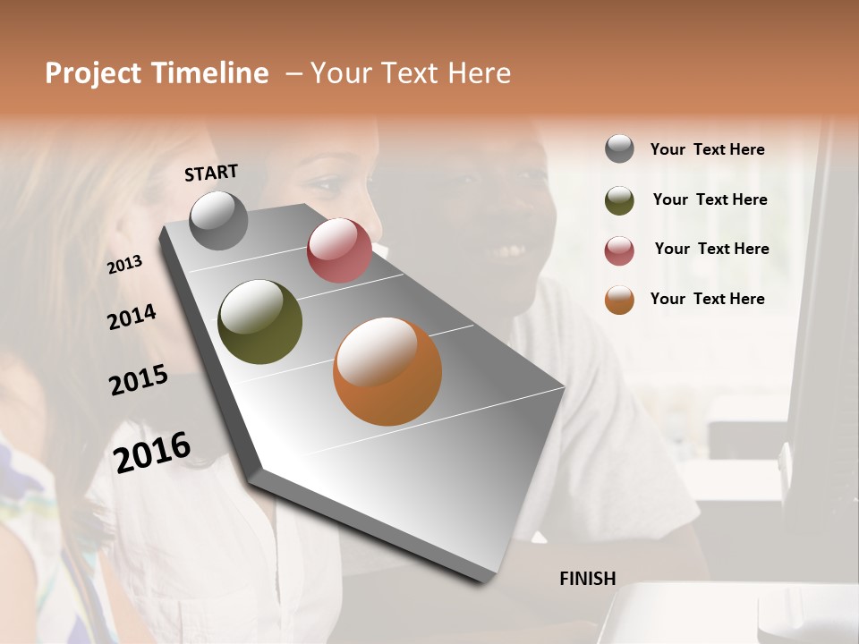 College Students In A Computer Lab PowerPoint Template