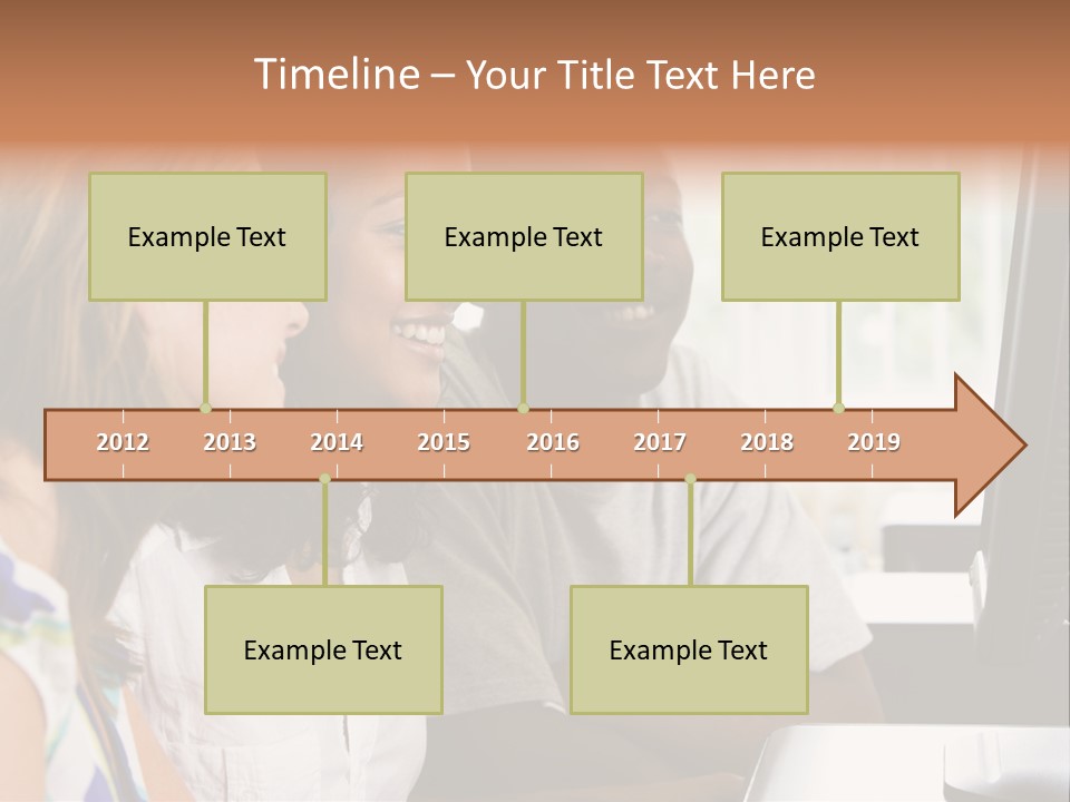 College Students In A Computer Lab PowerPoint Template